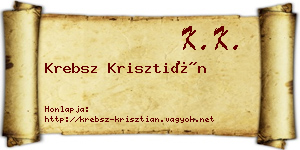 Krebsz Krisztián névjegykártya
